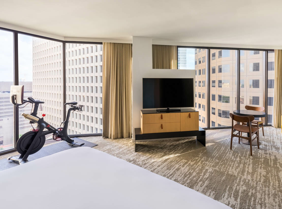 peloton bike in bedroom