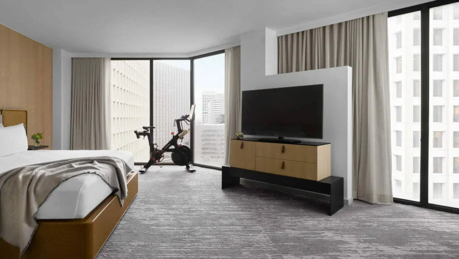 peloton bike in bedroom