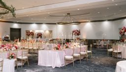 An empty B. Jordan Ballroom at C. Baldwin, showcasing the space