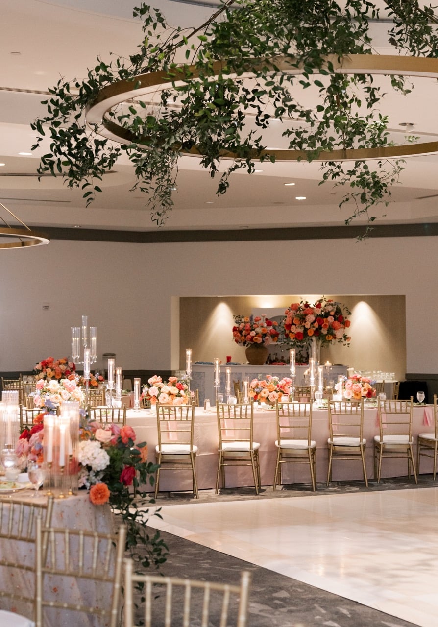 An empty B. Jordan Ballroom at C. Baldwin, showcasing the space