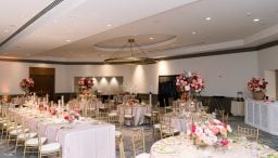 An empty B. Jordan Ballroom at C. Baldwin, showcasing the space