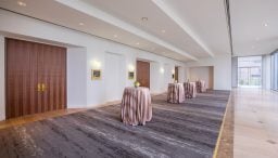 An empty B. Jordan Ballroom at C. Baldwin, showcasing the space