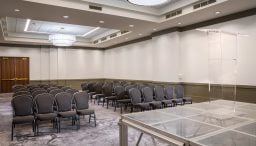 An empty B. Jordan Ballroom at C. Baldwin, showcasing the space