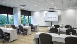 An empty B. Jordan Ballroom at C. Baldwin, showcasing the space