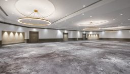 An empty B. Jordan Ballroom at C. Baldwin, showcasing the space