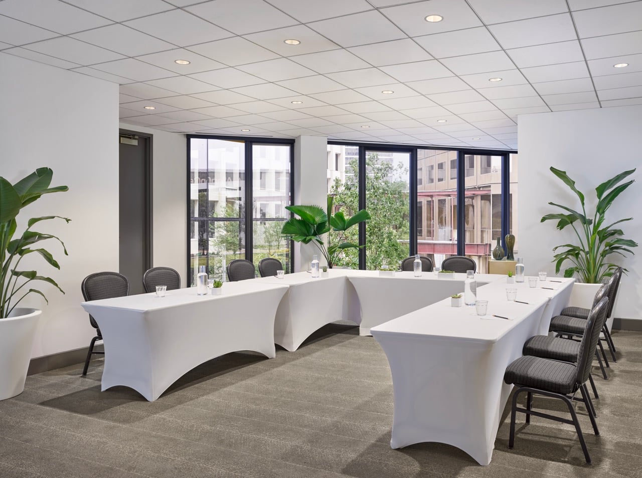 An empty B. Jordan Ballroom at C. Baldwin, showcasing the space