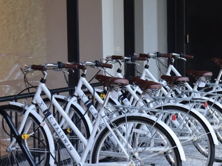 Bicycles parked outside C. Baldwin Hotel