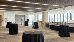 An empty B. Jordan Ballroom at C. Baldwin, showcasing the space