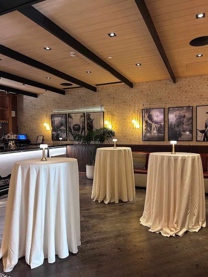 An empty B. Jordan Ballroom at C. Baldwin, showcasing the space