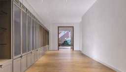 An empty B. Jordan Ballroom at C. Baldwin, showcasing the space